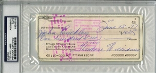 Lot of (2) 1977 Ted Williams Signed PSA Slabbed Checks